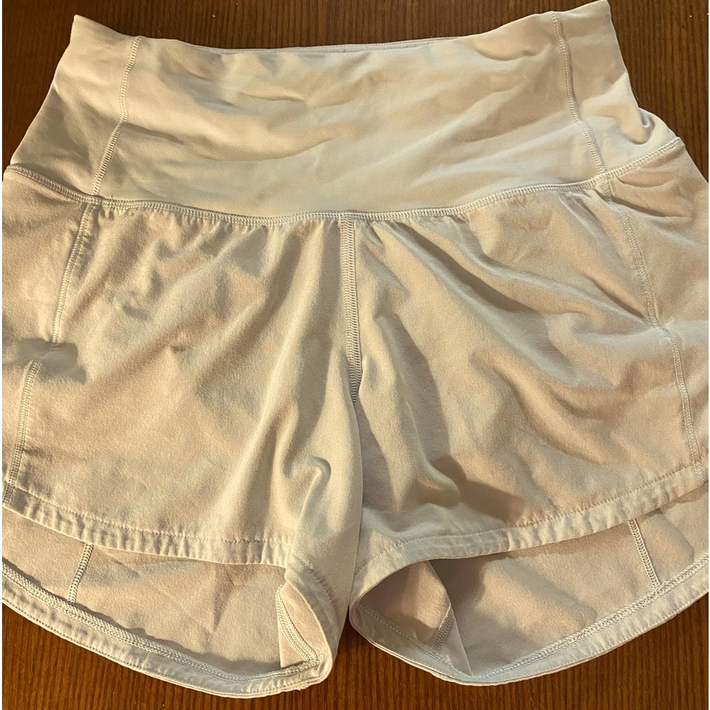 Powder blue Lululemon shorts size 0 with 4inch inseam.